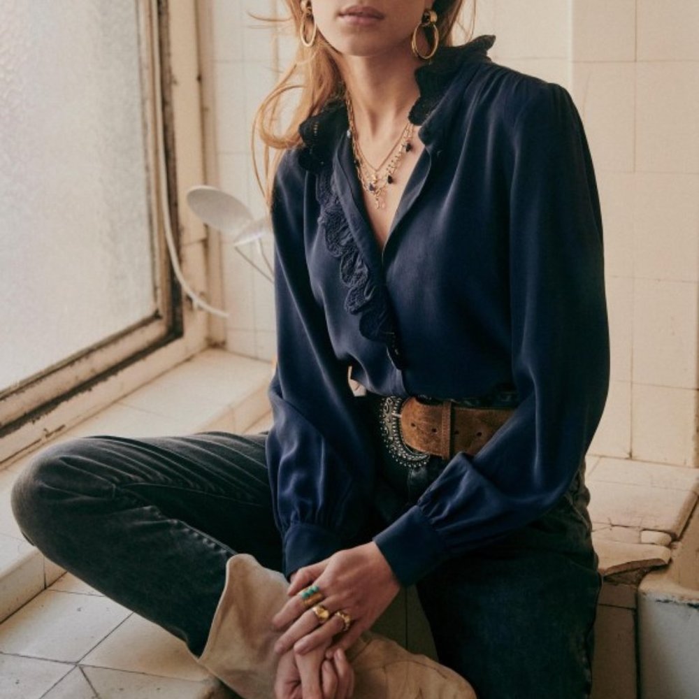 NWT Sezane Chloe Blouse